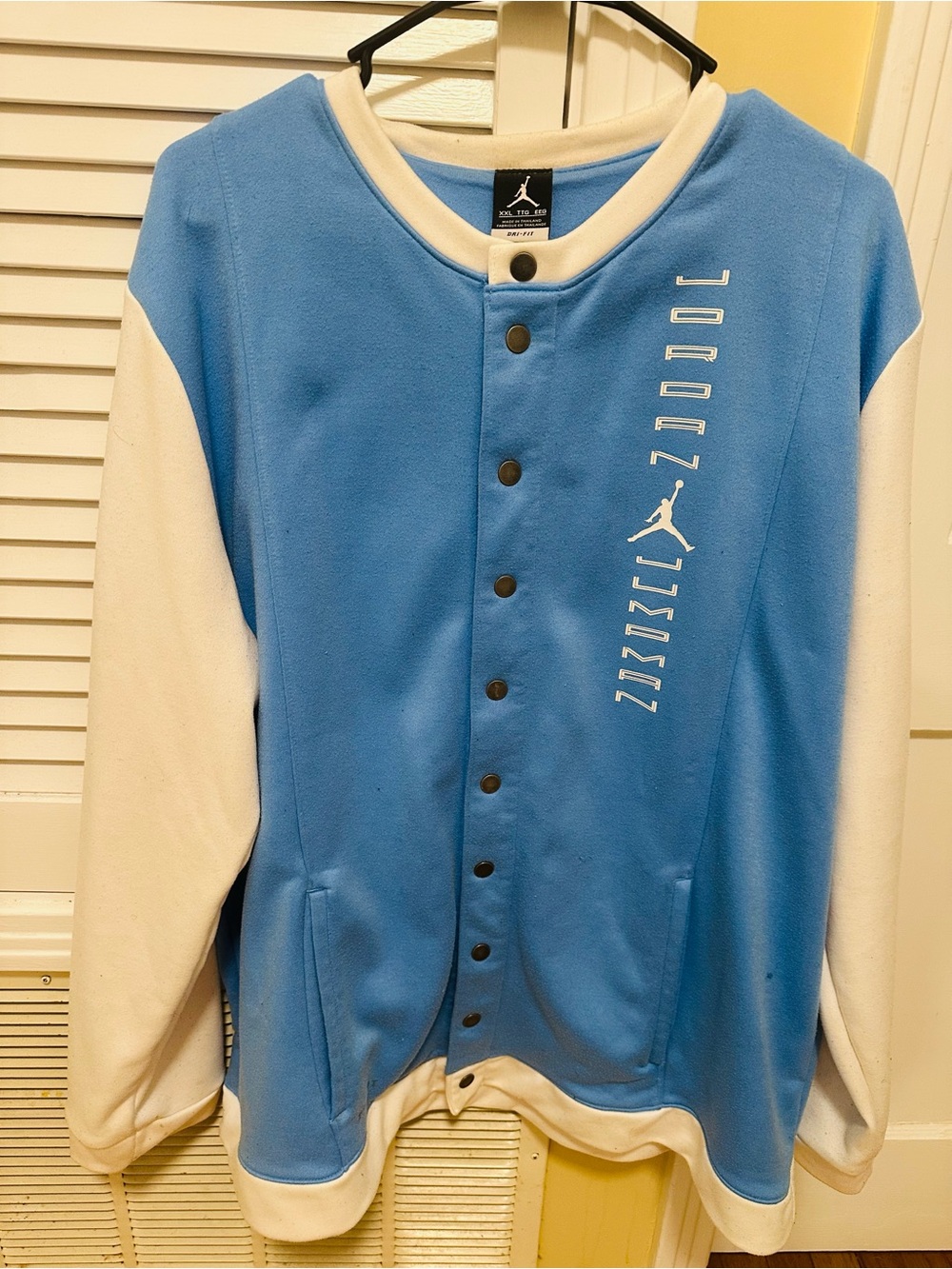 Jordan Blue & White Snap-Front Dri-Fit Jacket